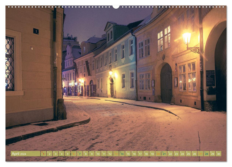 Magie hivernale à Prague (Calendrier mural CALVENDO Premium 2024) 