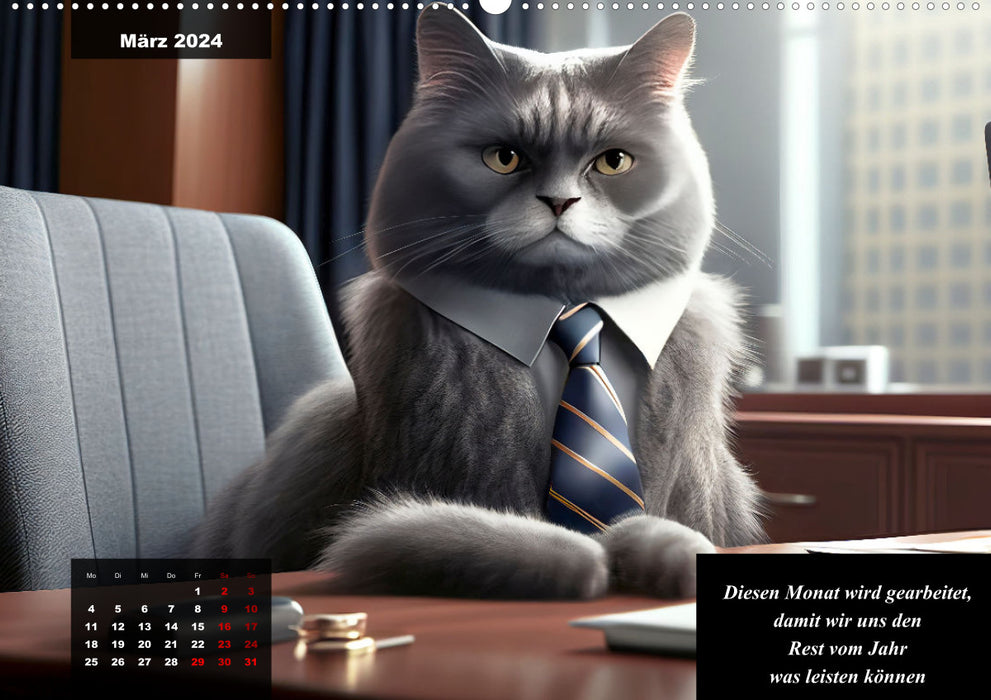 The humorous cat calendar (CALVENDO wall calendar 2024) 