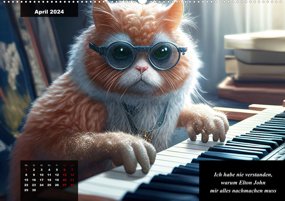 Le calendrier chat humoristique (Calendrier mural CALVENDO 2024) 