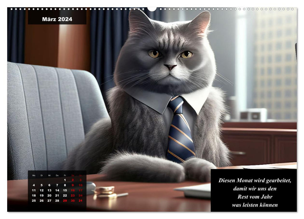 Der humoristische Katzen Kalender (CALVENDO Premium Wandkalender 2024)