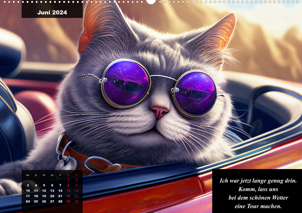 Le calendrier chat humoristique (CALVENDO Premium Wall Calendar 2024) 