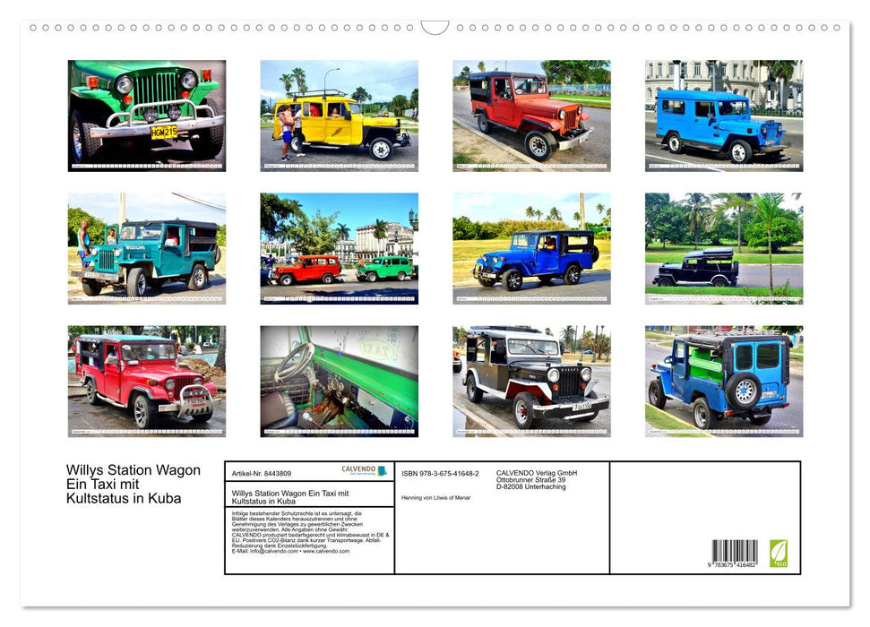 Willys Station Wagon - Ein Taxi mit Kultstatus in Kuba (CALVENDO Wandkalender 2024)