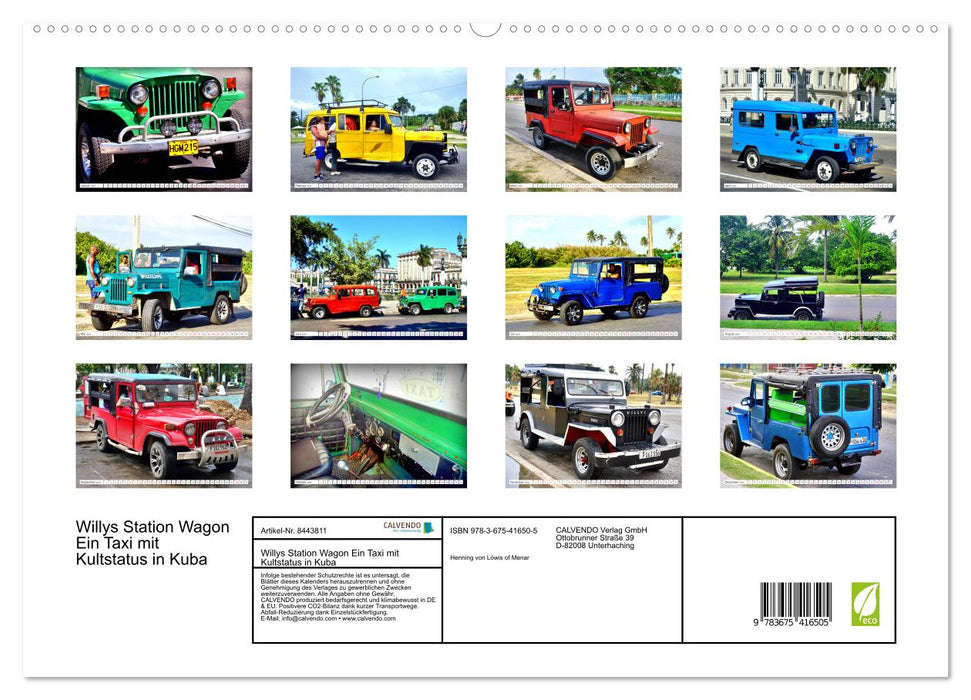 Willys Station Wagon - A taxi with cult status in Cuba (CALVENDO Premium Wall Calendar 2024) 
