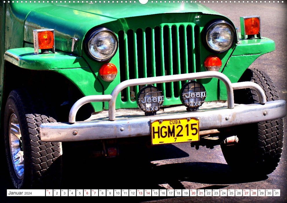 Willys Station Wagon - A taxi with cult status in Cuba (CALVENDO Premium Wall Calendar 2024) 
