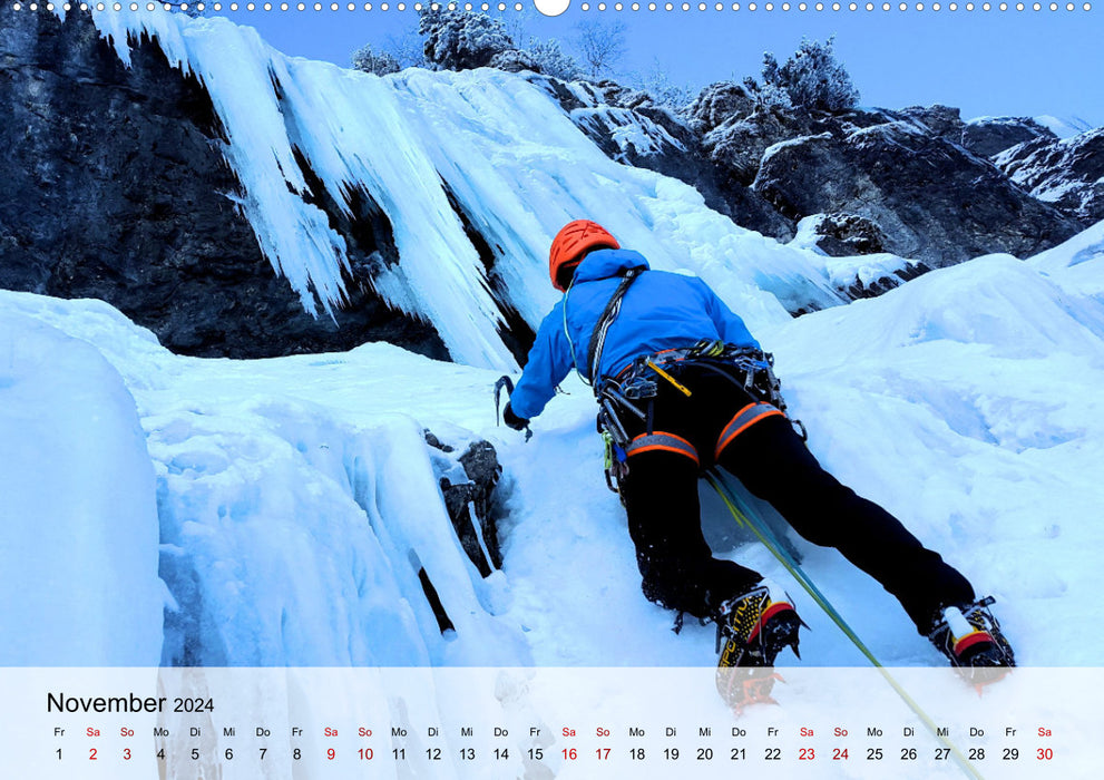 Extreme sport ice climbing (CALVENDO wall calendar 2024) 