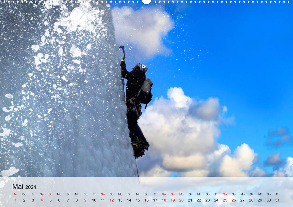 Extreme sport ice climbing (CALVENDO wall calendar 2024) 