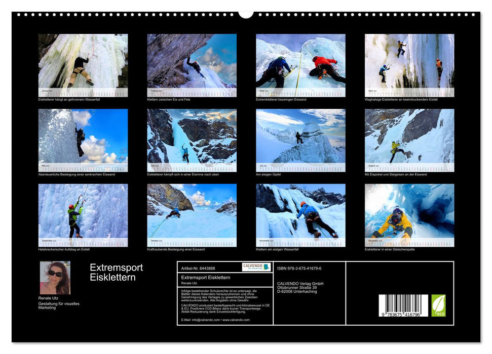 Extremsport Eisklettern (CALVENDO Premium Wandkalender 2024)