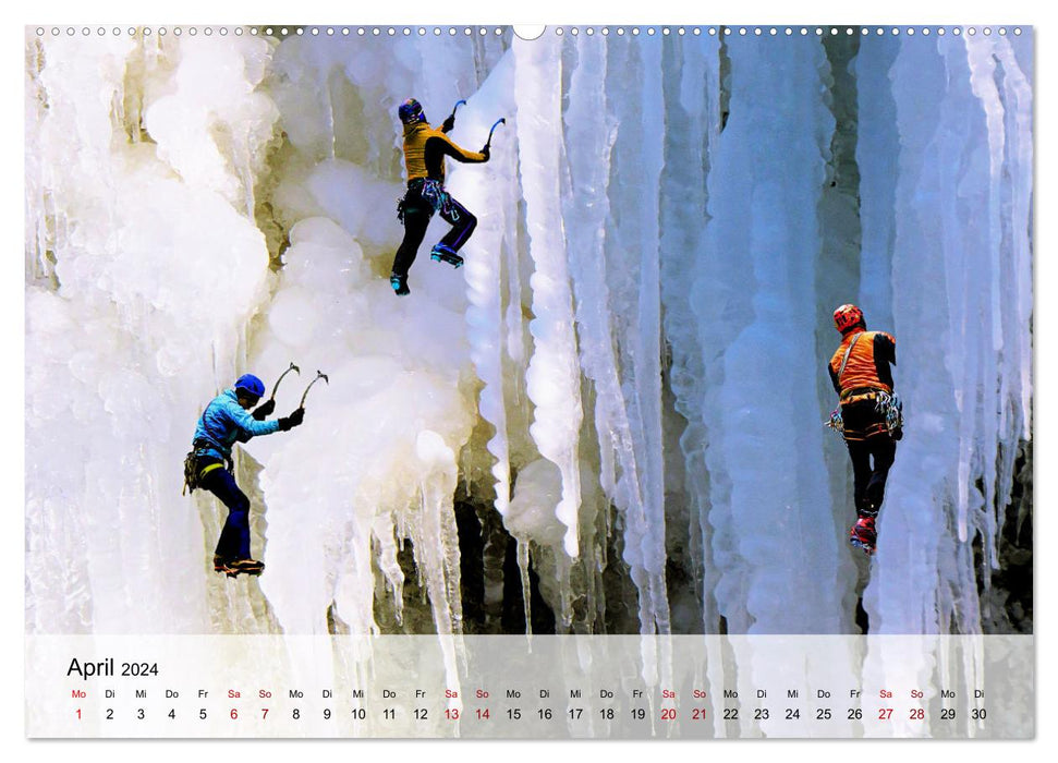 Escalade sur glace sport extrême (Calendrier mural CALVENDO Premium 2024) 