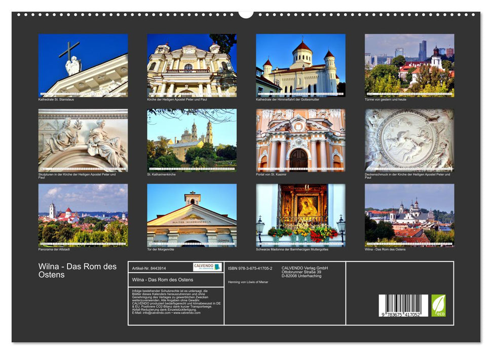 Vilnius - The Rome of the East (CALVENDO Premium Wall Calendar 2024) 