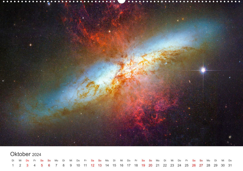 Nébuleuses et galaxies - fascination pour l'espace (Calendrier mural CALVENDO 2024) 