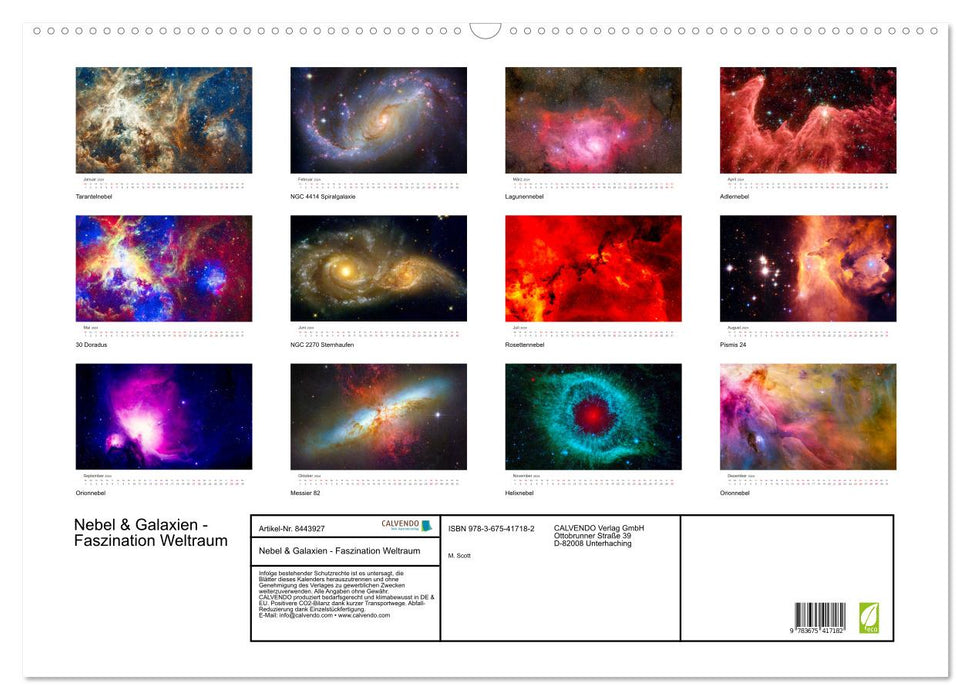 Nebulae &amp; galaxies - fascination with space (CALVENDO wall calendar 2024) 