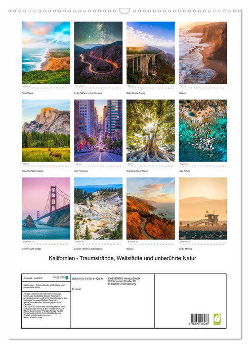 Kalifornien - Traumstrände, Weltstädte und unberührte Natur (CALVENDO Wandkalender 2024)