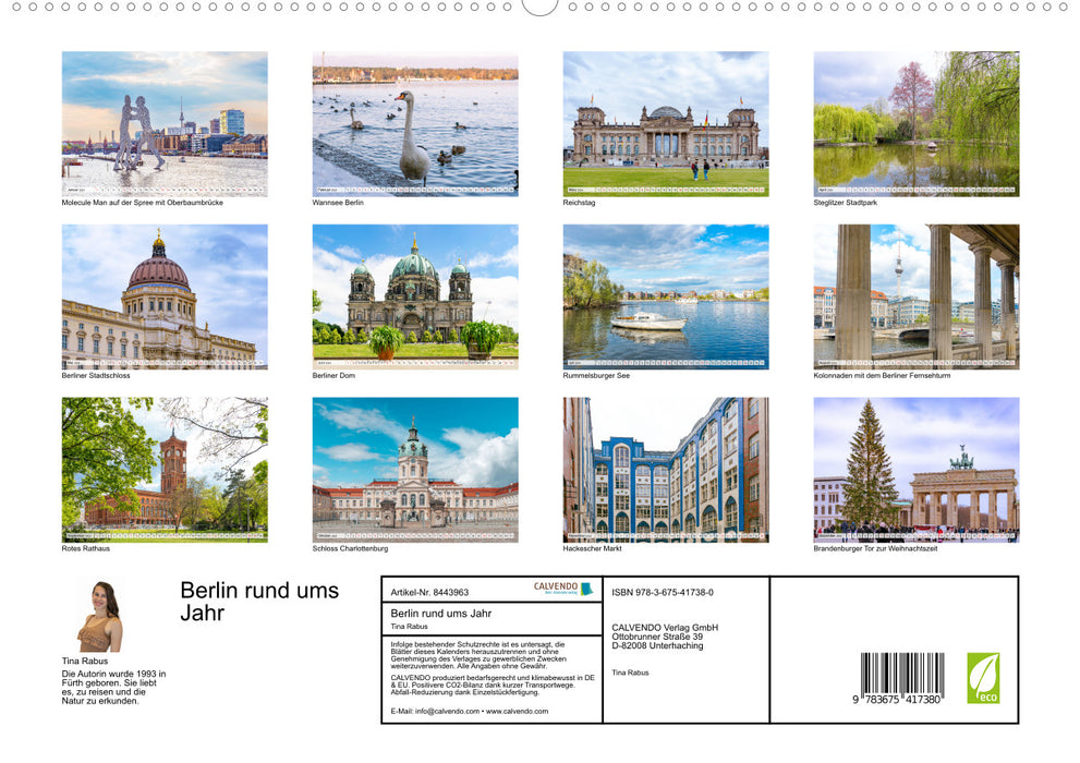 Berlin toute l’année (Calendrier mural CALVENDO Premium 2024) 