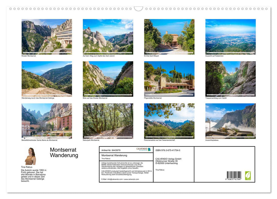 Randonnée à Montserrat (calendrier mural CALVENDO 2024) 