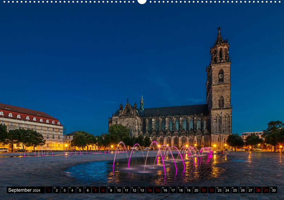Sachsen-Anhalt zur blauen Stunde (CALVENDO Premium Wandkalender 2024)