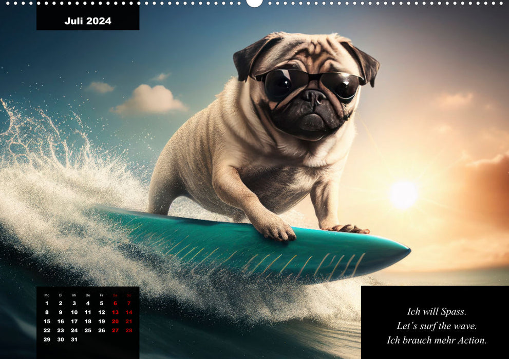 Der humoristische Mops-Kalender (CALVENDO Wandkalender 2024)