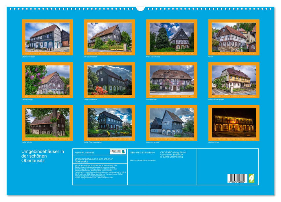 Umgebindehäuser in der schönen Oberlausitz (CALVENDO Wandkalender 2024)