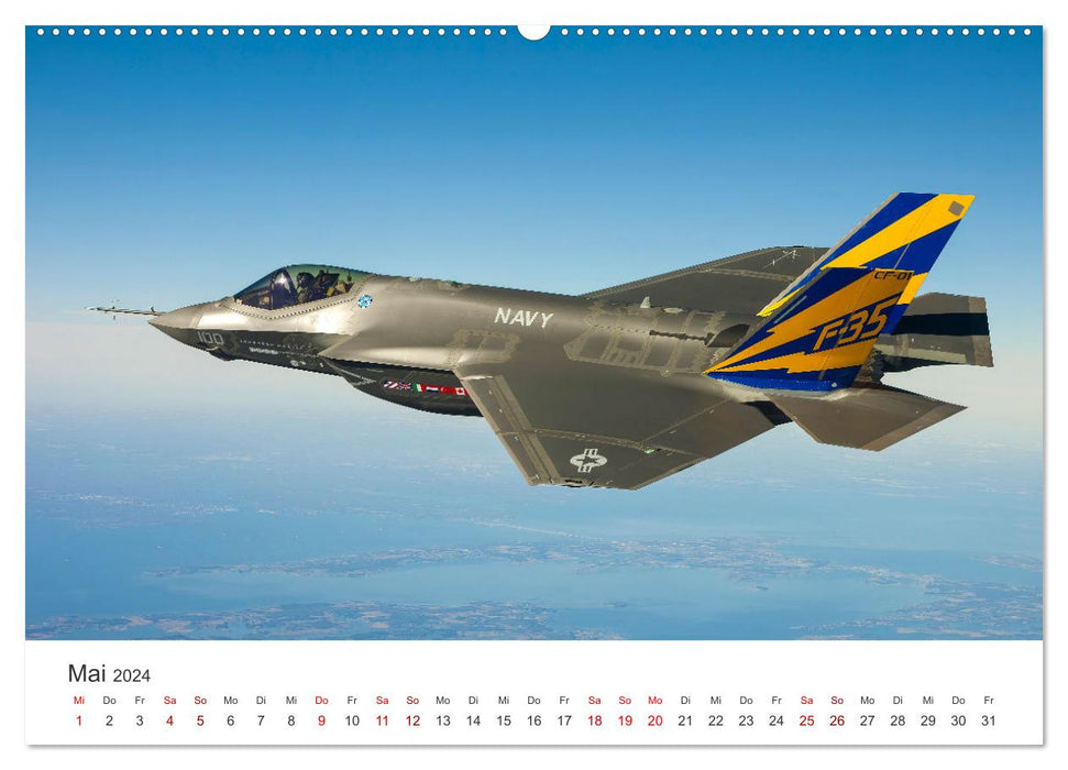 Avions de chasse - calendrier des chasseurs à réaction (calendrier mural CALVENDO 2024) 
