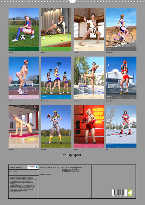 Pin Up Sport (CALVENDO Wandkalender 2024)