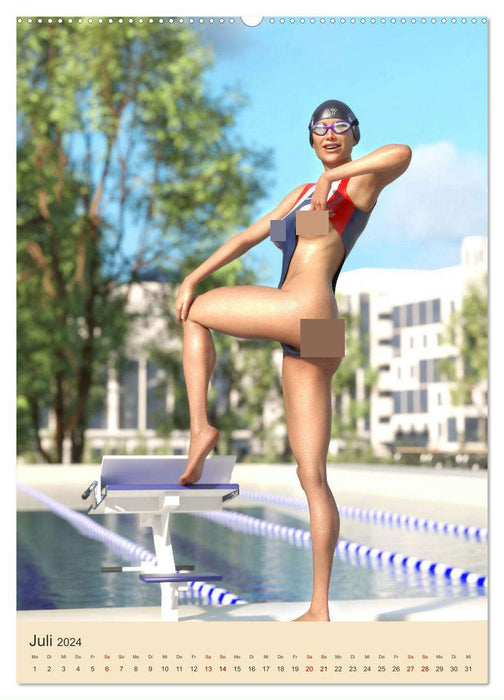 Pin Up Sport (CALVENDO Premium Wandkalender 2024)