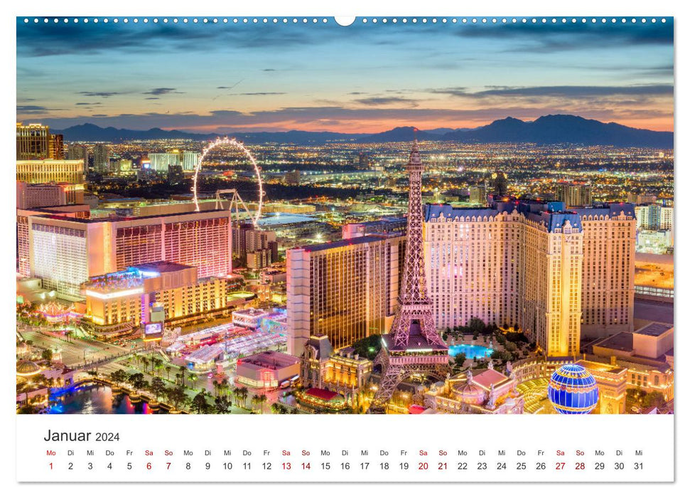 Las Vegas – La capitale du divertissement. (Calendrier mural CALVENDO Premium 2024) 