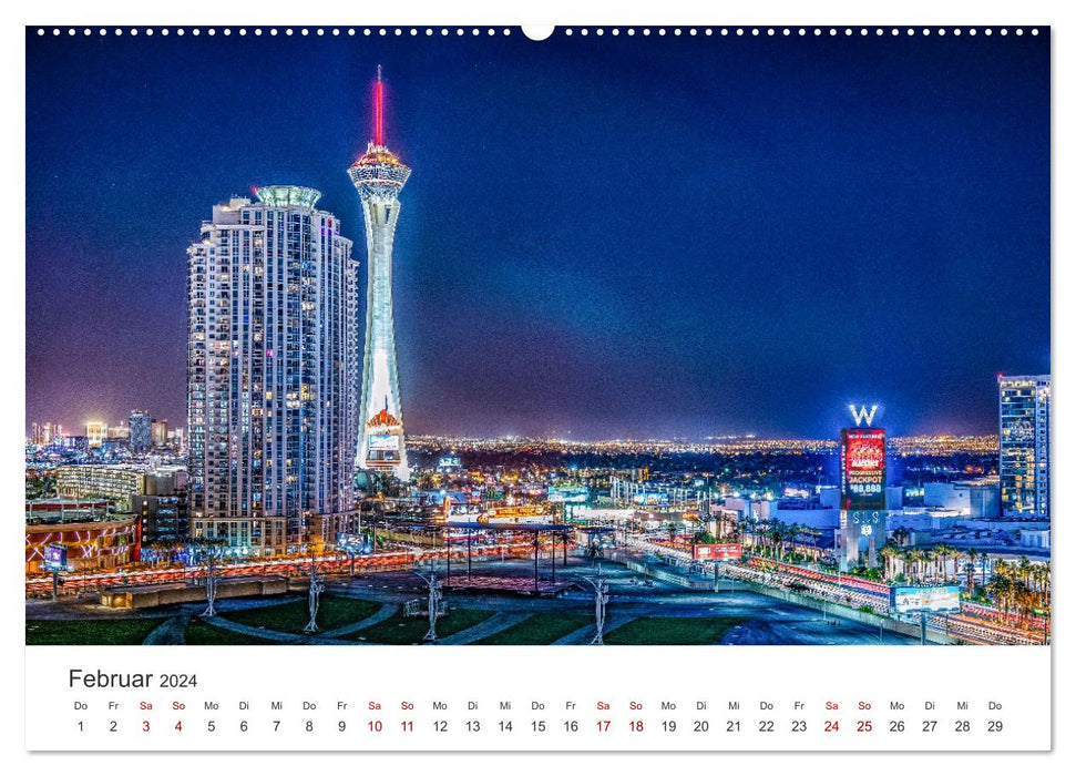 Las Vegas – La capitale du divertissement. (Calendrier mural CALVENDO Premium 2024) 