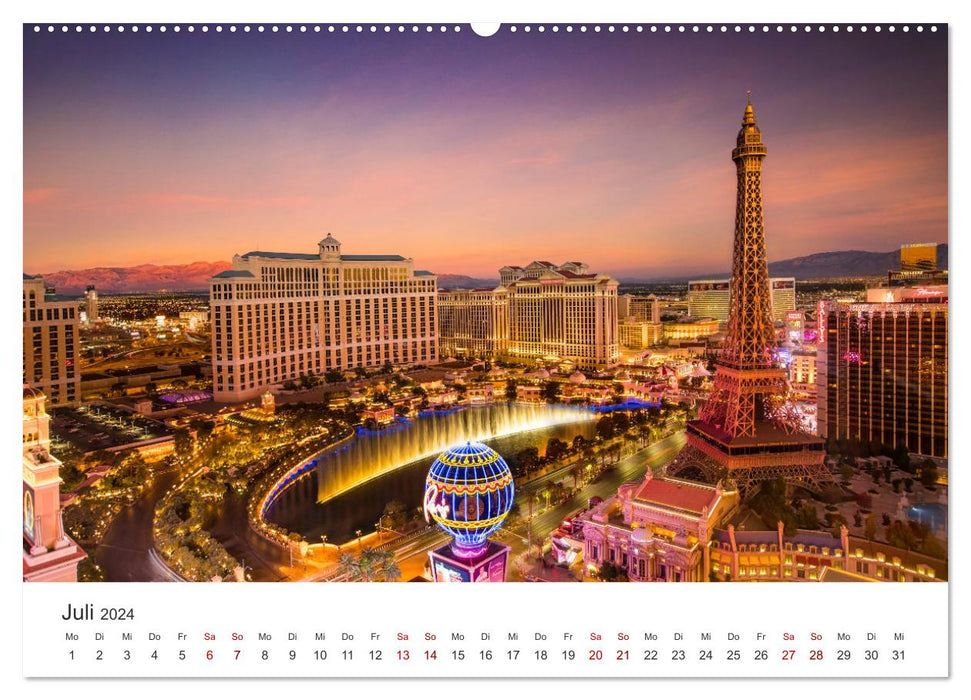 Las Vegas – La capitale du divertissement. (Calendrier mural CALVENDO Premium 2024) 