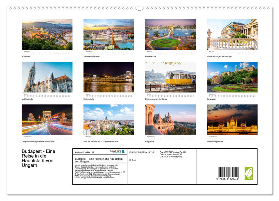 Budapest - Eine Reise in die Hauptstadt von Ungarn. (CALVENDO Premium Wandkalender 2024)