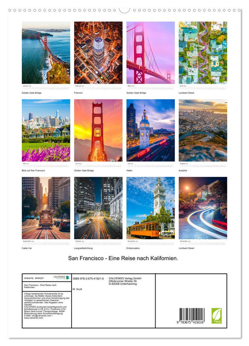 San Francisco - Eine Reise nach Kalifornien. (CALVENDO Premium Wandkalender 2024)