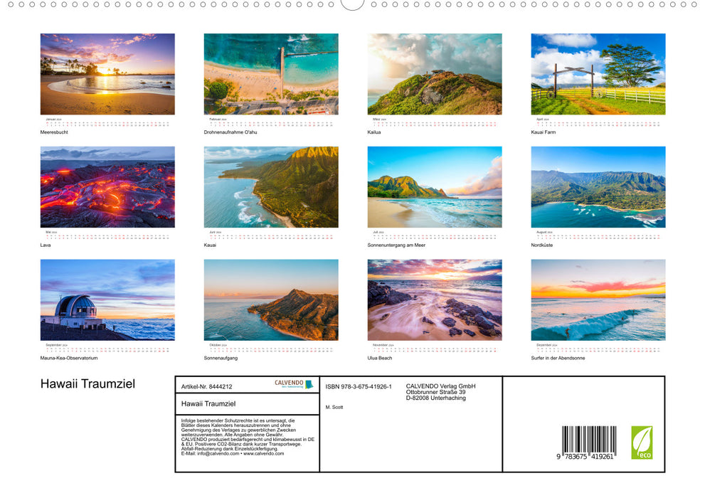 Hawaii dream destination (CALVENDO Premium Wall Calendar 2024) 