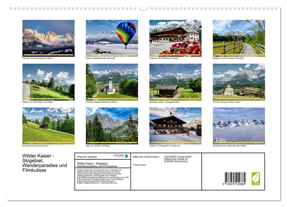 Wilder Kaiser - Skigebiet, Wanderparadies und Filmkulisse (CALVENDO Premium Wandkalender 2024)