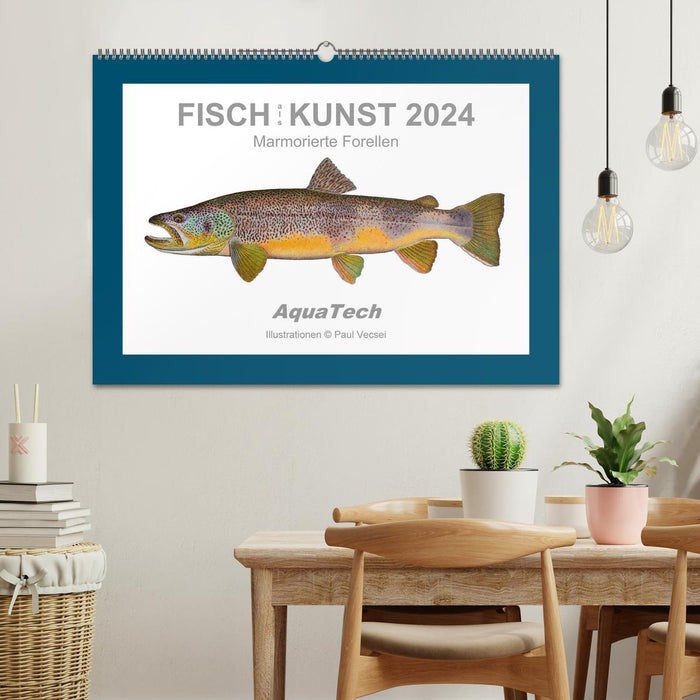 Fisch als Kunst 2024: Marmorierte Forellen (CALVENDO Wandkalender 2024)