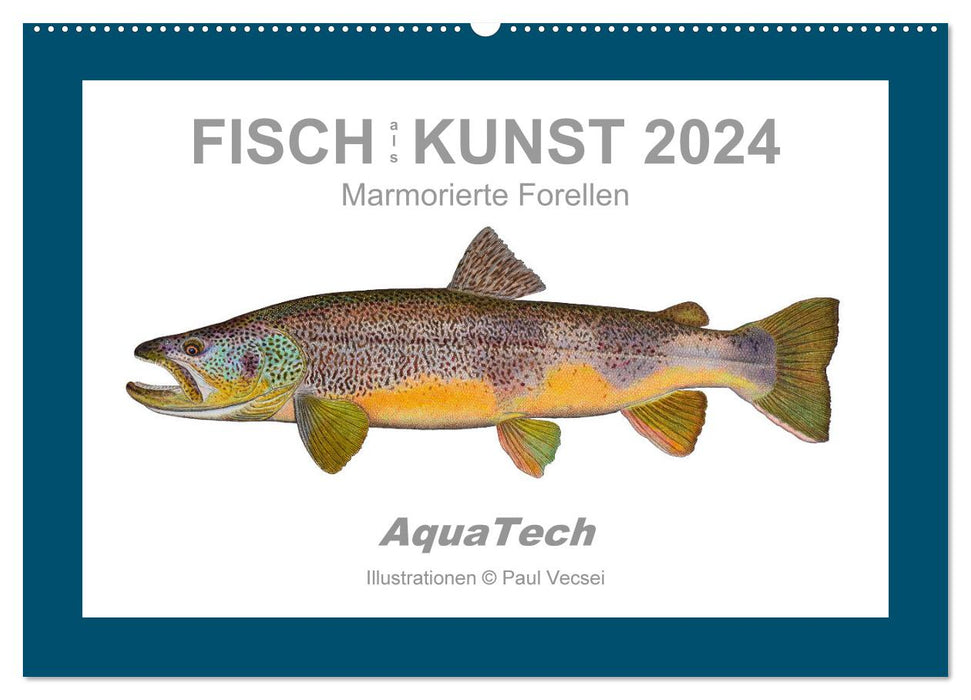 Fisch als Kunst 2024: Marmorierte Forellen (CALVENDO Wandkalender 2024)