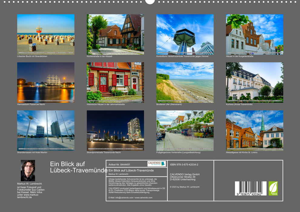 Ein Blick auf Lübeck-Travemünde (CALVENDO Premium Wandkalender 2024)