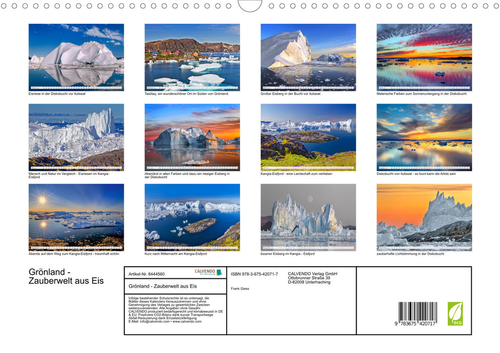 Grönland - Zauberwelt aus Eis (CALVENDO Wandkalender 2024)