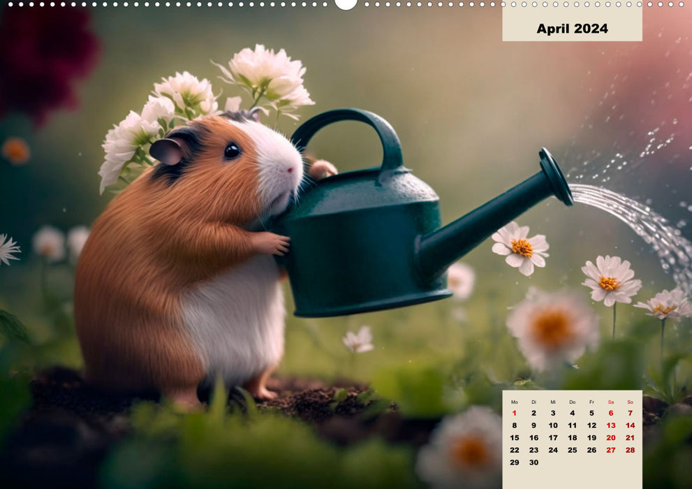 Märchenhafte Merlis - Schweinegeile Illustrationen (CALVENDO Premium Wandkalender 2024)