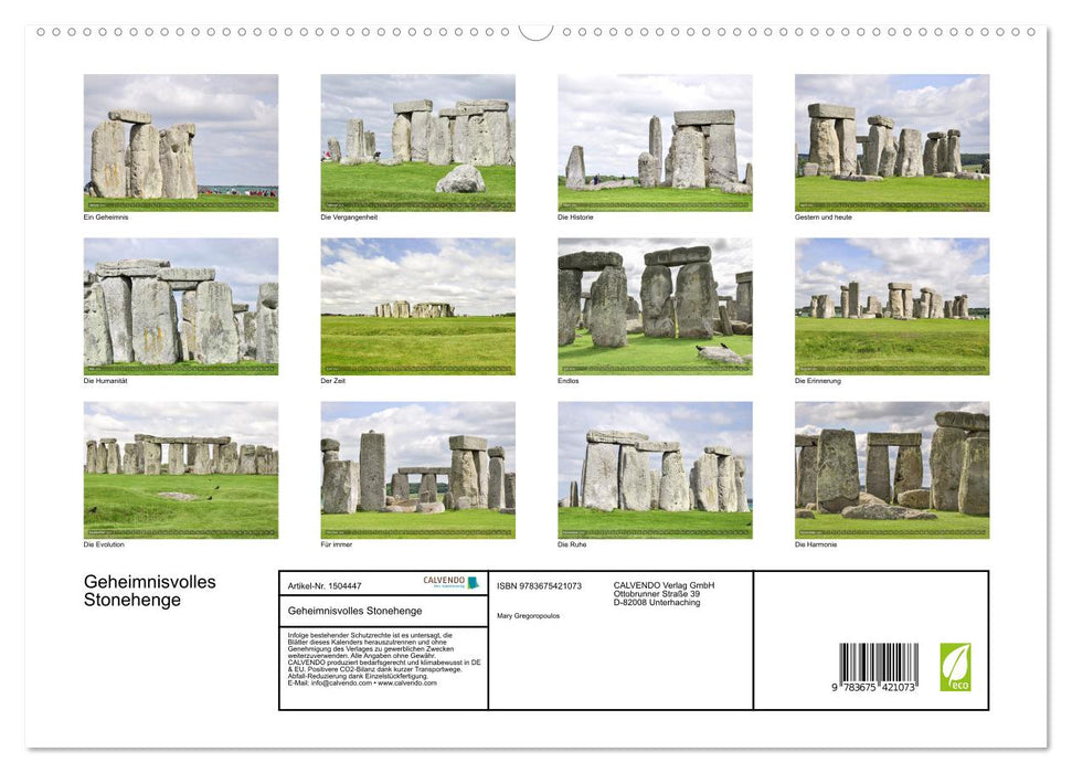 Geheimnisvolles Stonehenge (CALVENDO Premium Wandkalender 2024)