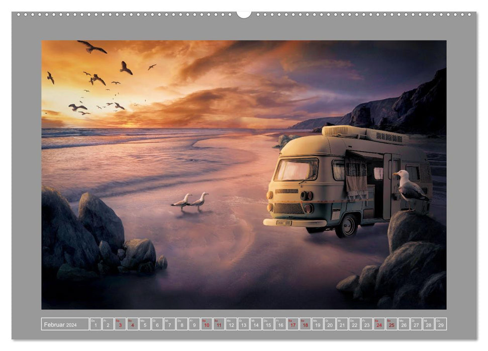 Camping macht glücklich! (CALVENDO Premium Wandkalender 2024)