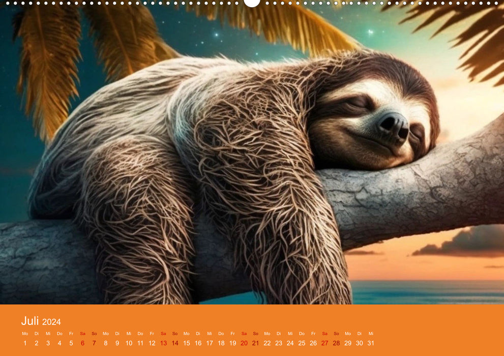 Der Kalender für echte Faultiere (CALVENDO Wandkalender 2024)