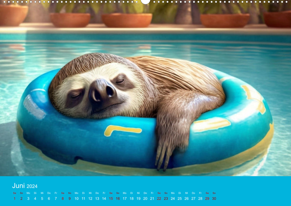 Der Kalender für echte Faultiere (CALVENDO Premium Wandkalender 2024)