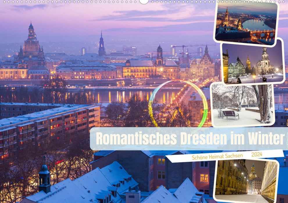 Romantisches Dresden im Winter (CALVENDO Wandkalender 2024)