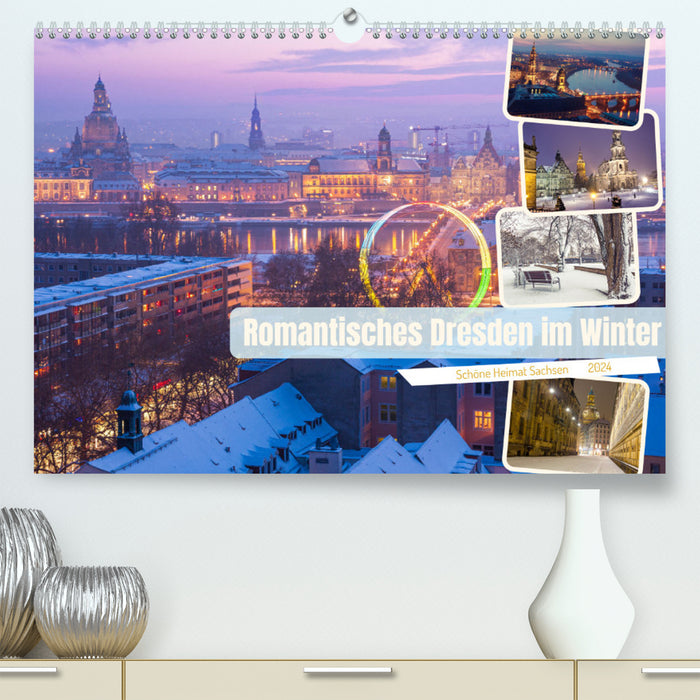 Romantisches Dresden im Winter (CALVENDO Premium Wandkalender 2024)