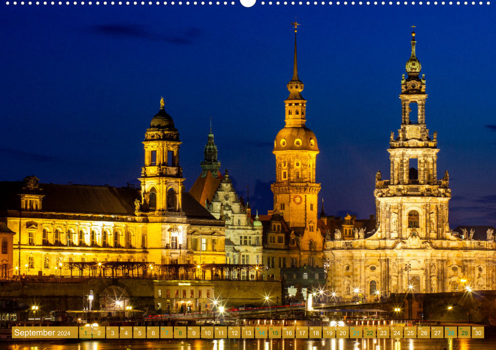 Romantisches Dresden im Winter (CALVENDO Premium Wandkalender 2024)