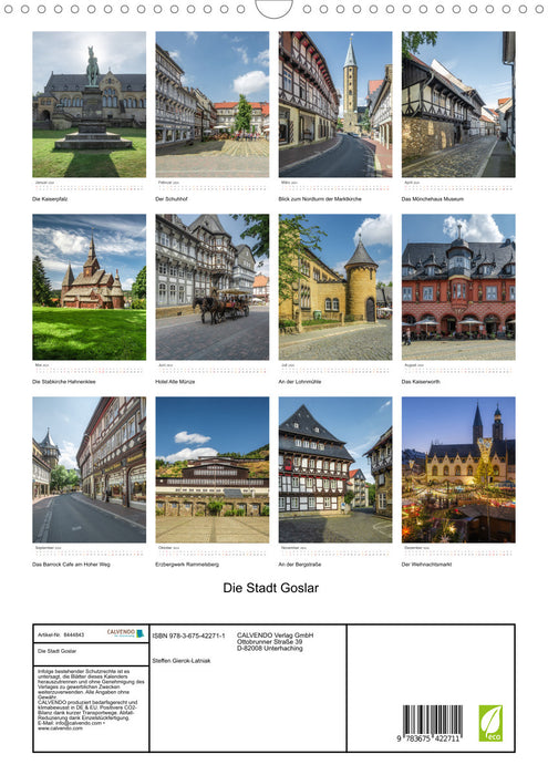 Die Stadt Goslar (CALVENDO Wandkalender 2024)