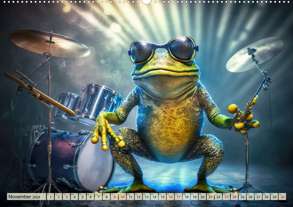 Frosch Konzert (CALVENDO Premium Wandkalender 2024)