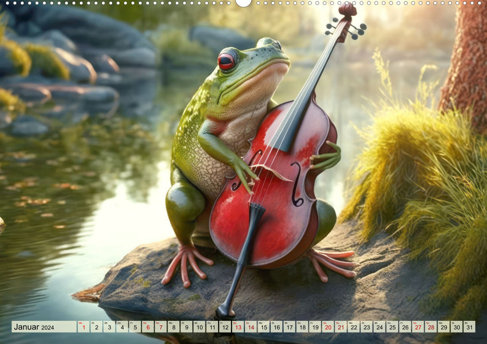 Frosch Konzert (CALVENDO Premium Wandkalender 2024)