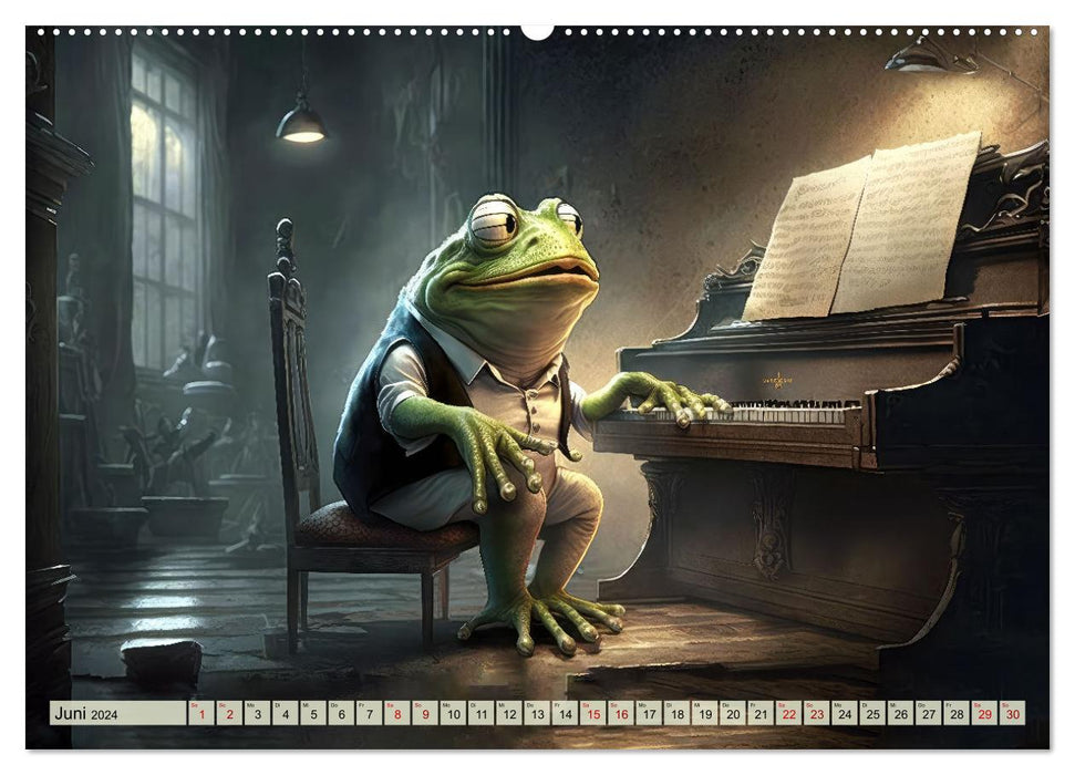 Frosch Konzert (CALVENDO Premium Wandkalender 2024)