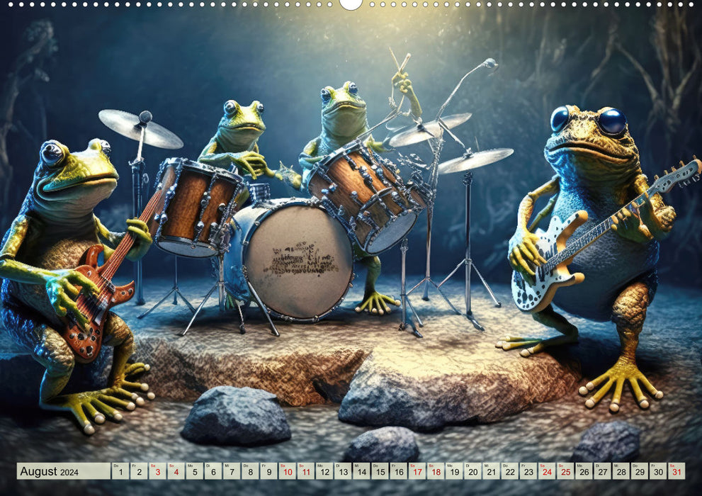 Frosch Konzert (CALVENDO Premium Wandkalender 2024)