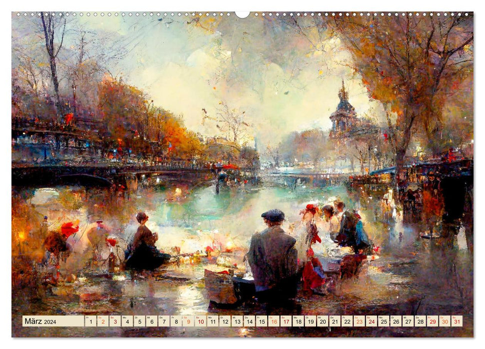 Paris - impressionistische Eindrücke (CALVENDO Premium Wandkalender 2024)