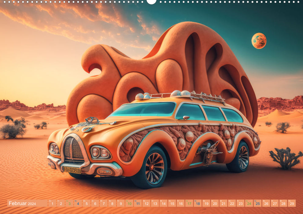 Futuristische Wüstencars (CALVENDO Wandkalender 2024)